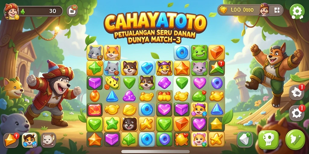 Gameplay seru mencocokkan elemen dalam CAHAYATOTO.