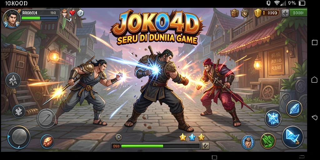 Screenshot utama JOKO4D menampilkan aksi pertarungan yang mendebarkan dan karakter unik.