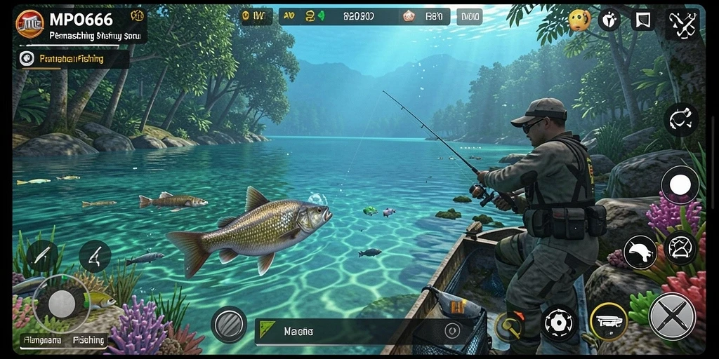Screenshot menampilkan gameplay seru MPO666 dalam aksi memancing.