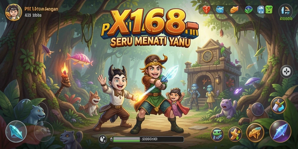 Tangkapan layar gameplay X168 yang mendebarkan saat menjelajahi dunia petualangan.